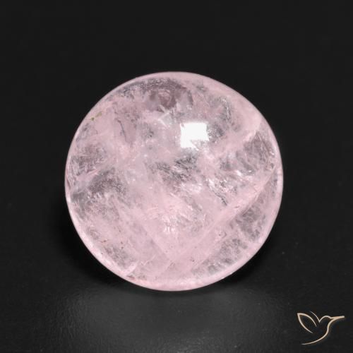 3.70캐럿 천연 라이트 핑크 모가나이트, 라운드 컷, 10.18 mm, 투명한