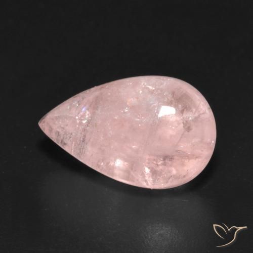 4.94ct 자연스러운 라이트 코랄 핑크 모르가나이트, 배 모양, 투명한