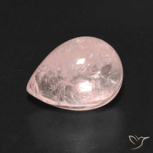 3.08ct 자연스러운 라이트 코랄 핑크 모르가나이트, 배 모양, 투명한