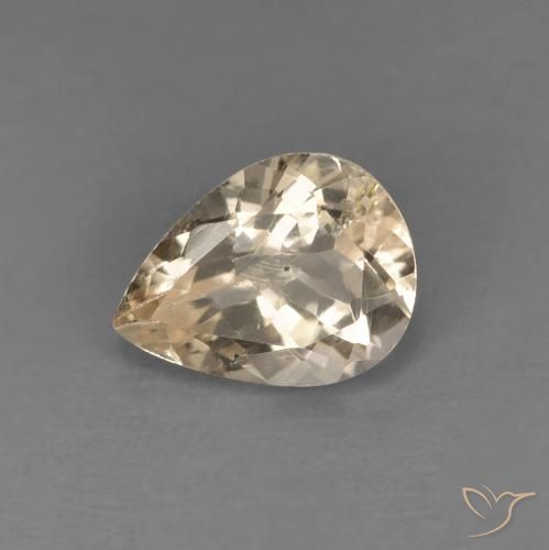0.98ct 자연스러운 Light Neutral Orange 모르가나이트, 배 모양, VS
