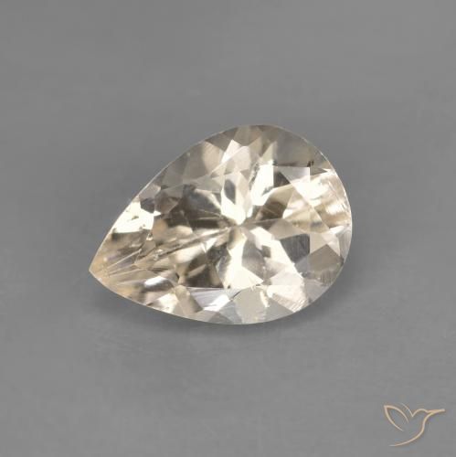 0.96ct 자연스러운 라이트 골든 모르가나이트, 배 모양, VVS-VS