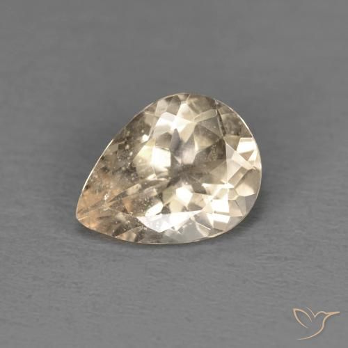 0.89ct 자연스러운 Light Neutral Orange 모르가나이트, 배 모양, VS