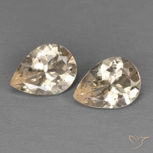 1.52ctw 자연스러운 Light Neutral Orange 모르가나이트, 배 모양, VS