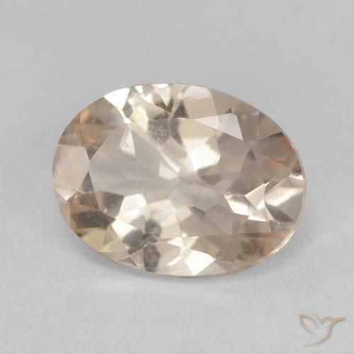 0.93캐럿 천연 Light Neutral Orange 모가나이트, 타원형 컷, 7.9×5.9 mm, VVS-VS