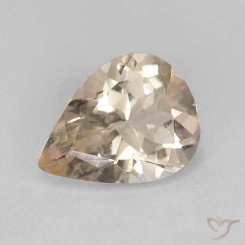0.79ct 자연스러운 라이트 오렌지 모르가나이트, 배 모양, VVS