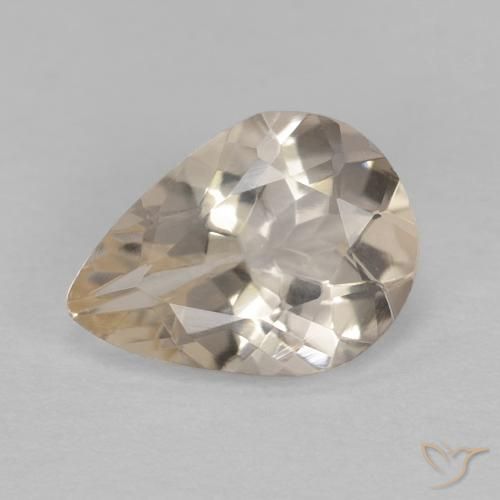 0.78ct 자연스러운 라이트 오렌지 모르가나이트, 배 모양, VVS