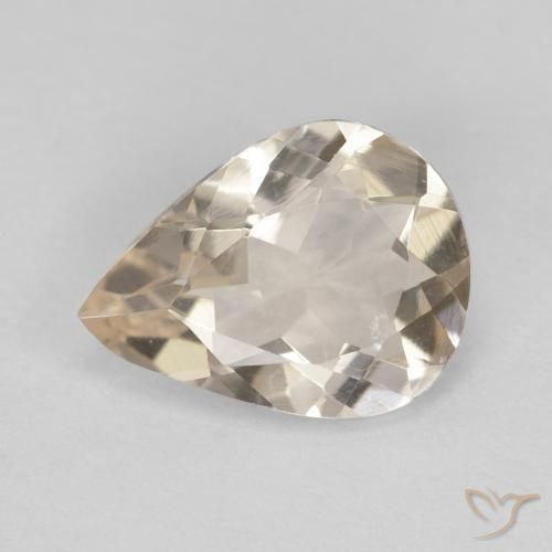 0.75ct 자연스러운 Light Neutral Orange 모르가나이트, 배 모양, VVS-VS
