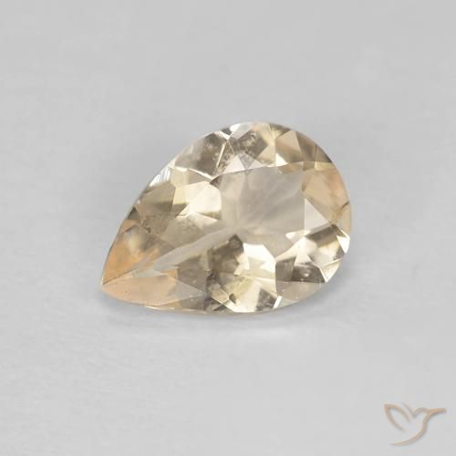 0.63ct 자연스러운 라이트 골든 모르가나이트, 배 모양, VS