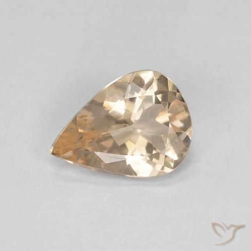 0.75ct 자연스러운 라이트 오렌지 모르가나이트, 배 모양, VVS-VS