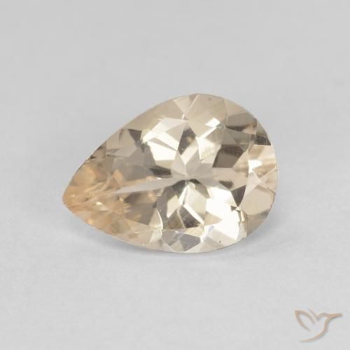 0.84ct 자연스러운 라이트 골든 모르가나이트, 배 모양, VVS-VS
