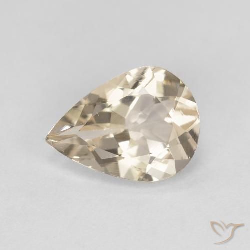 0.95ct 자연스러운 라이트 골든 모르가나이트, 배 모양, VVS-VS