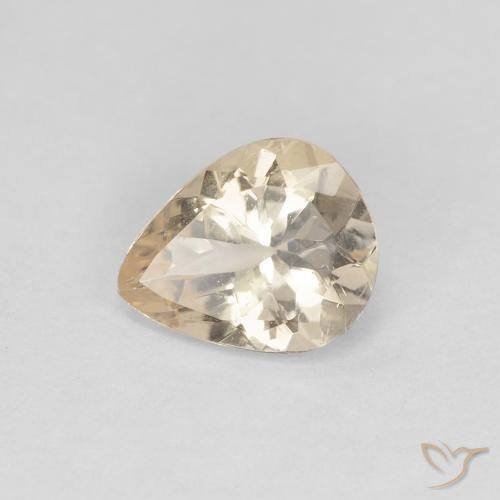 0.70ct 자연스러운 라이트 골든 모르가나이트, 배 모양, VS