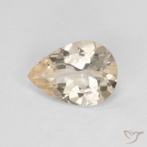0.88ct 자연스러운 라이트 골든 모르가나이트, 배 모양, VVS