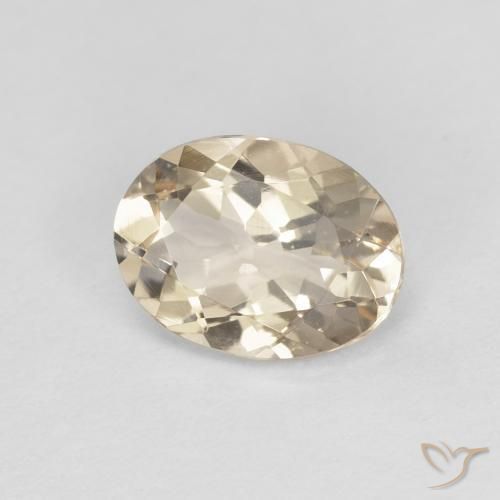 0.98ct 자연스러운 라이트 골든 모르가나이트, 타원형, VVS-VS
