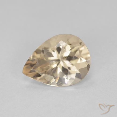 0.90ct 자연스러운 라이트 골든 모르가나이트, 배 모양, VS
