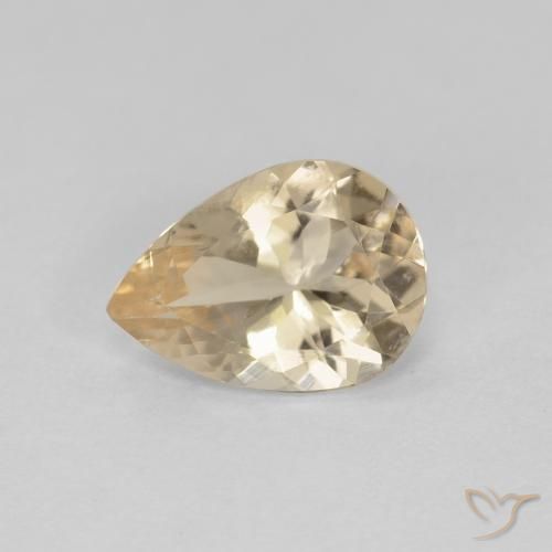 0.76ct 자연스러운 라이트 골든 모르가나이트, 배 모양, VVS-VS