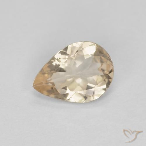 0.75ct 자연스러운 라이트 골든 모르가나이트, 배 모양, VS