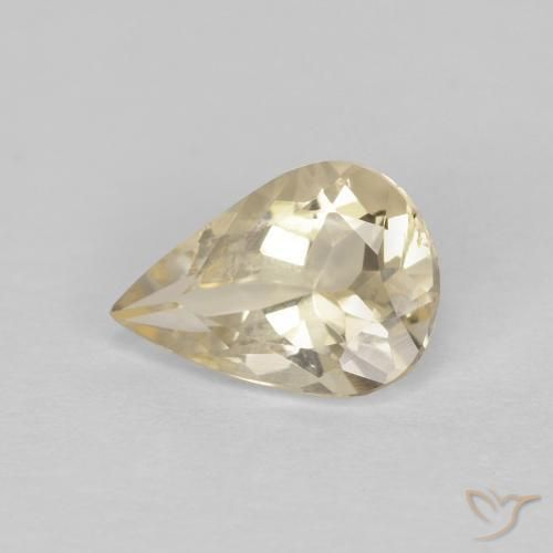 0.84ct 자연스러운 연노랑 모르가나이트, 배 모양, VVS