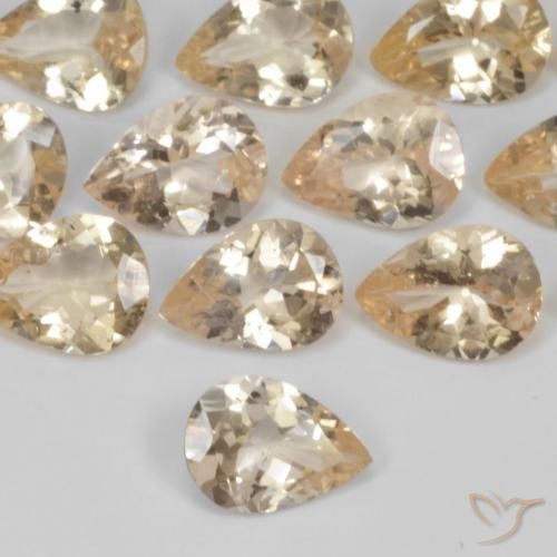 0.85ct 자연스러운 금 모르가나이트, 배 모양, VS