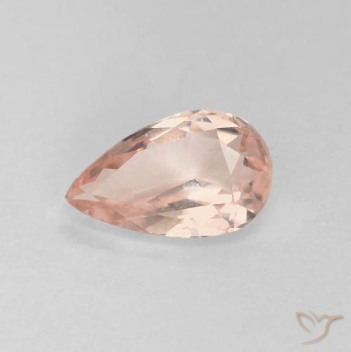 0.79ct 자연스러운 미디엄 핑크 모르가나이트, 배 모양, VVS
