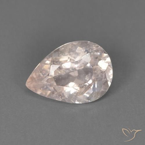0.86ct 자연스러운 미디엄 핑크 모르가나이트, 배 모양, SI
