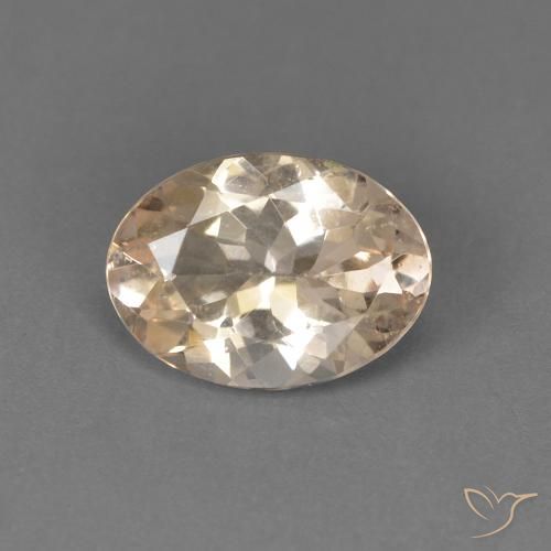 0.89ct 자연스러운 Light Neutral Orange 모르가나이트, 타원형, VVS-VS