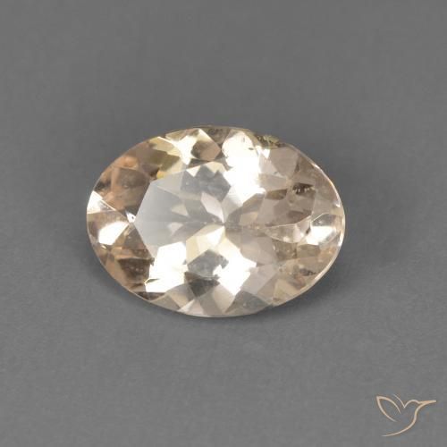 0.89캐럿 천연 Light Neutral Orange 모르가나이트, 타원형, VVS-VS