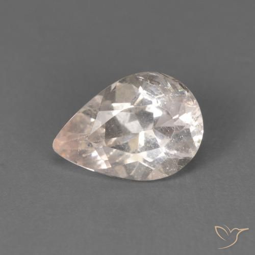 0.82ct 자연스러운 새먼 핑크 모르가나이트, 배 모양, SI