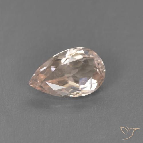 0.62ct 자연스러운 새먼 핑크 모르가나이트, 배 모양, VVS