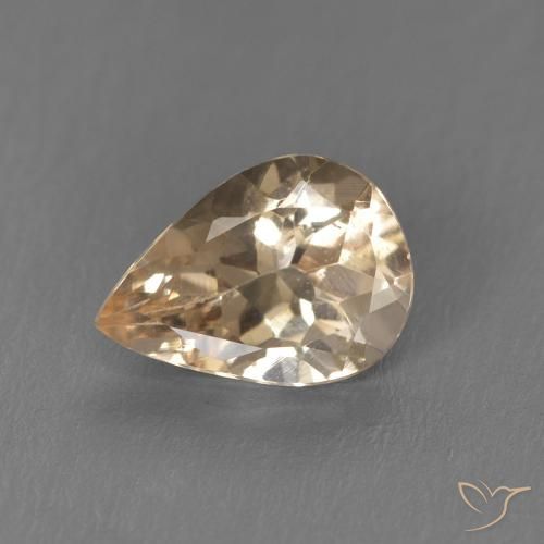 0.83ct 자연스러운 라이트 오렌지 모르가나이트, 배 모양, VS
