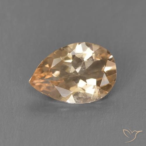 0.78ct 자연스러운 라이트 오렌지 모르가나이트, 배 모양, VS