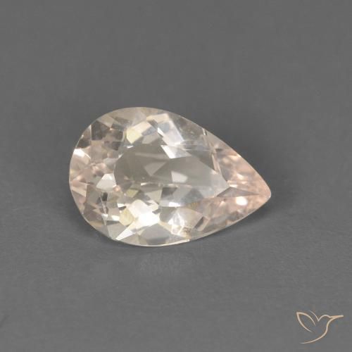 0.52ct 자연스러운 매우 밝은 분홍색 모르가나이트, 배 모양, VS