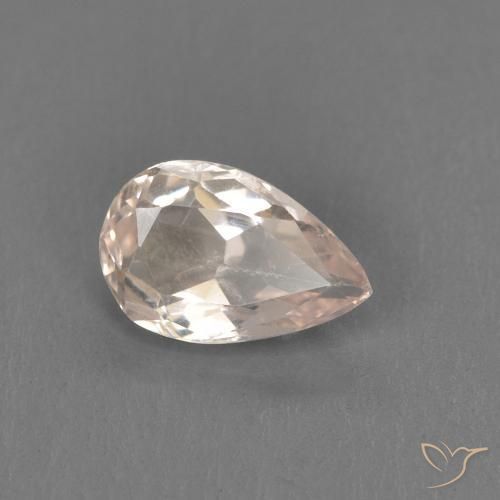 0.39ct 자연스러운 미디엄 핑크 모르가나이트, 배 모양, VVS-VS