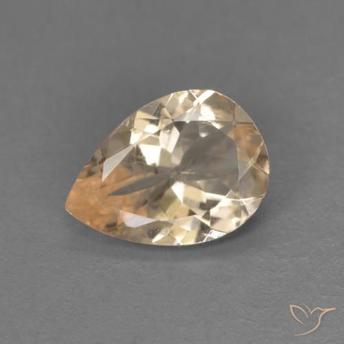 0.82ct 자연스러운 Light Neutral Orange 모르가나이트, 배 모양, VS