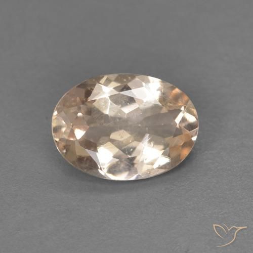 0.91ct 자연스러운 라이트 오렌지 모르가나이트, 타원형, VS