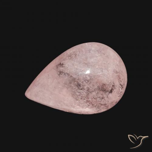 3.89ct 자연스러운 플라밍고 핑크 모르가나이트, 배 모양, 투명한