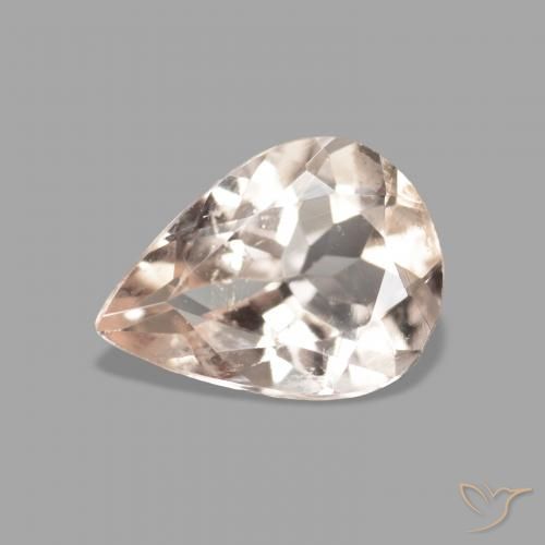 0.96ct 자연스러운 미디엄 핑크 모르가나이트, 배 모양, VS