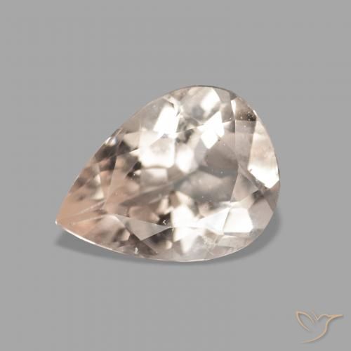 0.92ct 자연스러운 미디엄 핑크 모르가나이트, 배 모양, VVS-VS