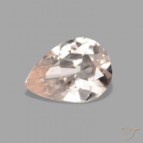 0.84ct 자연스러운 미디엄 핑크 모르가나이트, 배 모양, VVS-VS