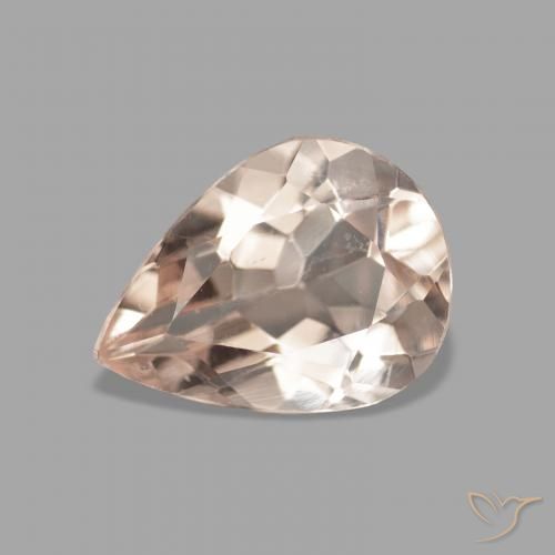 0.95ct 자연스러운 미디엄 핑크 모르가나이트, 배 모양, VVS