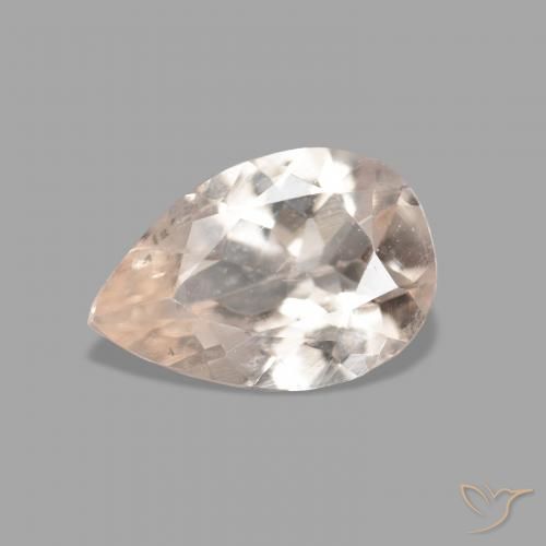 0.66ct 자연스러운 새먼 핑크 모르가나이트, 배 모양, VVS