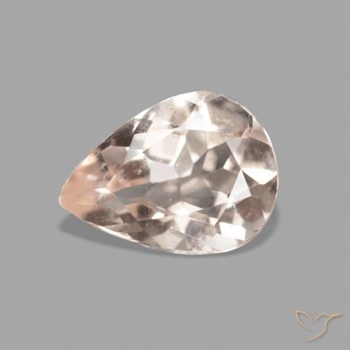 0.83ct 자연스러운 미디엄 핑크 모르가나이트, 배 모양, VVS