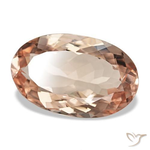 6.71캐럿 천연 라이트 핑크 모가나이트, 타원형 컷, 16.4×10.3 mm, VVS
