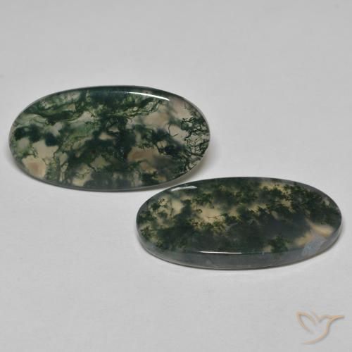 24.09캐럿 천연 멀티컬러 모스 아게이트 보석, 타원형 컷, 25.8×13.6 mm, 투명한