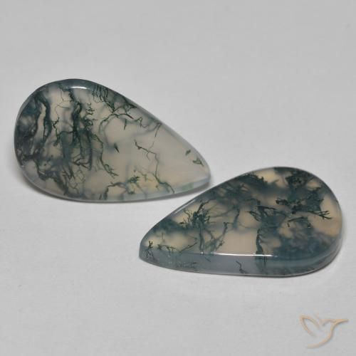 17.65캐럿 천연 멀티컬러 모스 아게이트 보석, 배 모양, 21.6×13.8 mm, 투명한