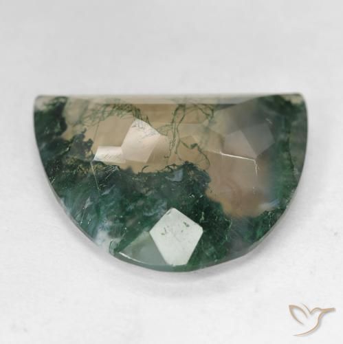 18.92캐럿 천연 멀티컬러 모스 아게이트, 멋진 모양, 23.3×20.8 mm, 투명한