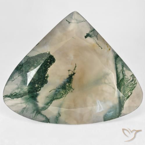 29.68ct 자연스러운 다색 이끼 마노, 배 모양, 투명한