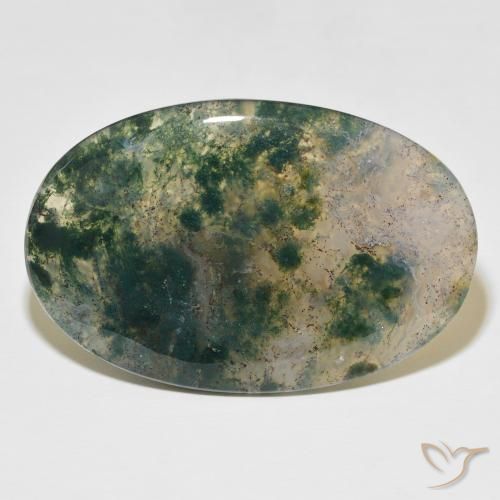 52.44ct 자연스러운 다색 이끼 마노, 타원형, 투명한