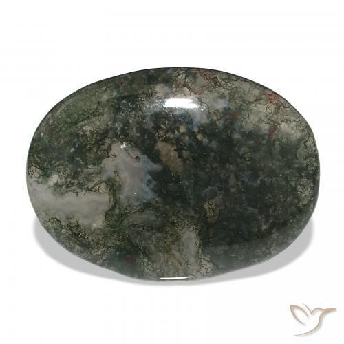 37.71ct 다색 이끼 마노, 타원형, 투명한
