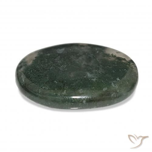39.60캐럿 천연 다색 이끼 마노, 타원형, 투명한
